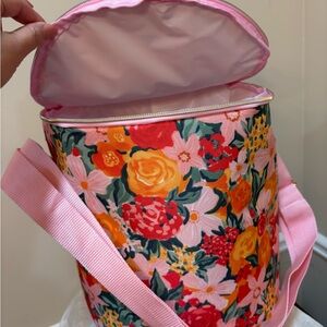 Arcadia Floral Tote Bag - Pink and Orange